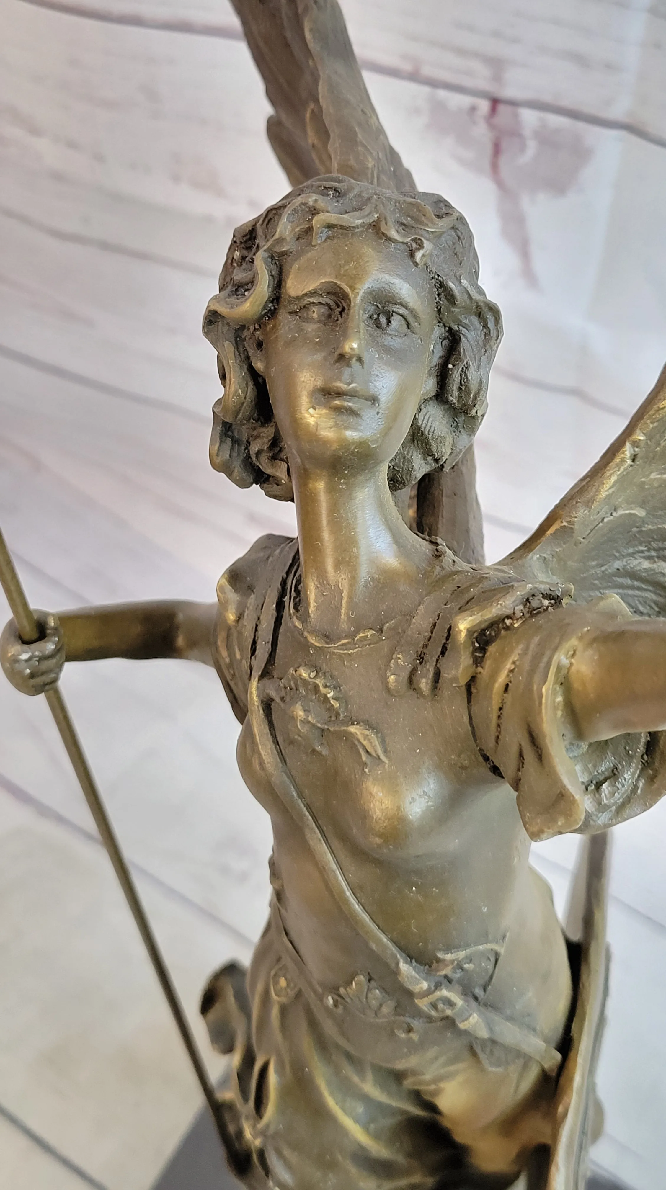 20'' Tall Archangels Nike Angel of Victory Mythical Bronze Sculpture Statue Decor