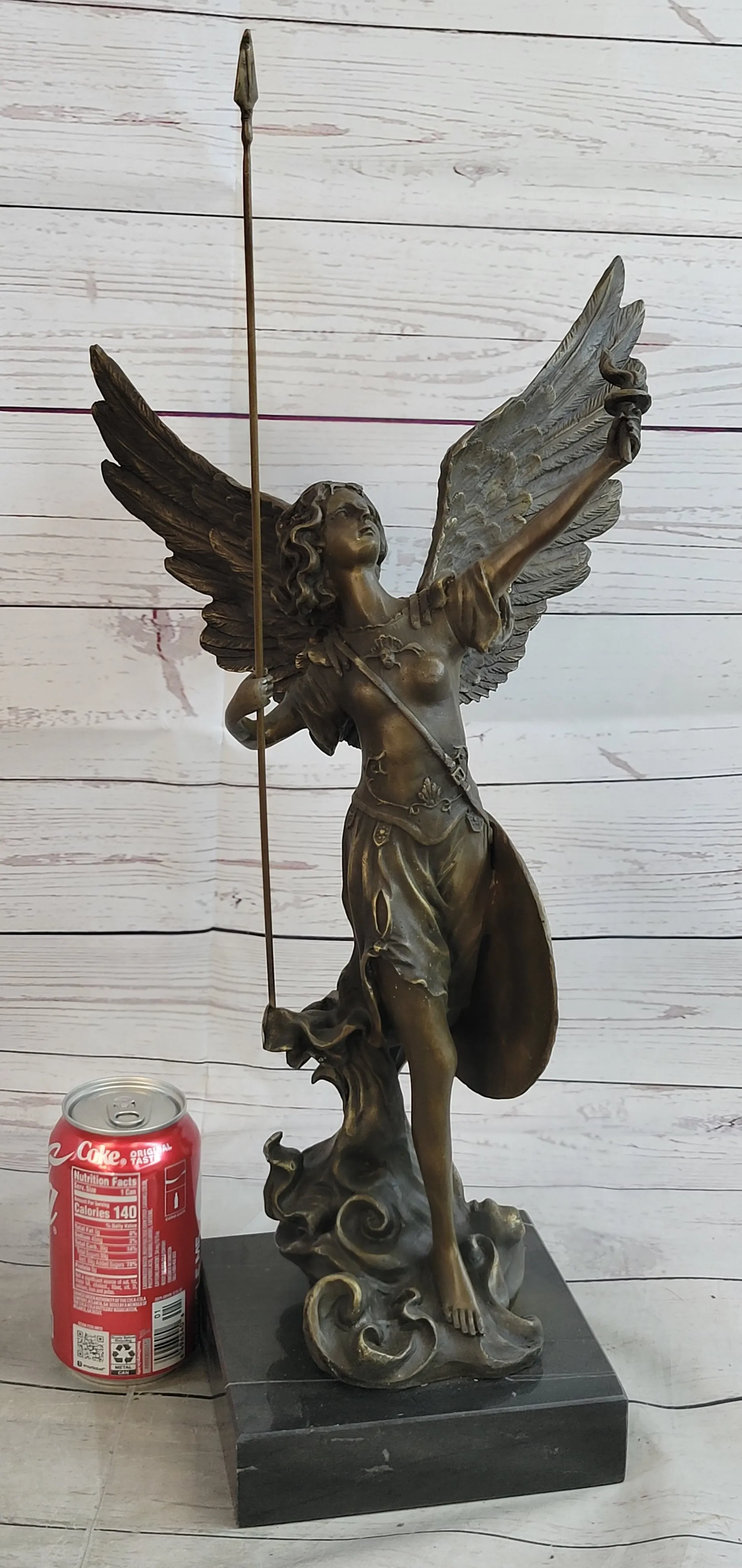 20'' Tall Archangels Nike Angel of Victory Mythical Bronze Sculpture Statue Decor