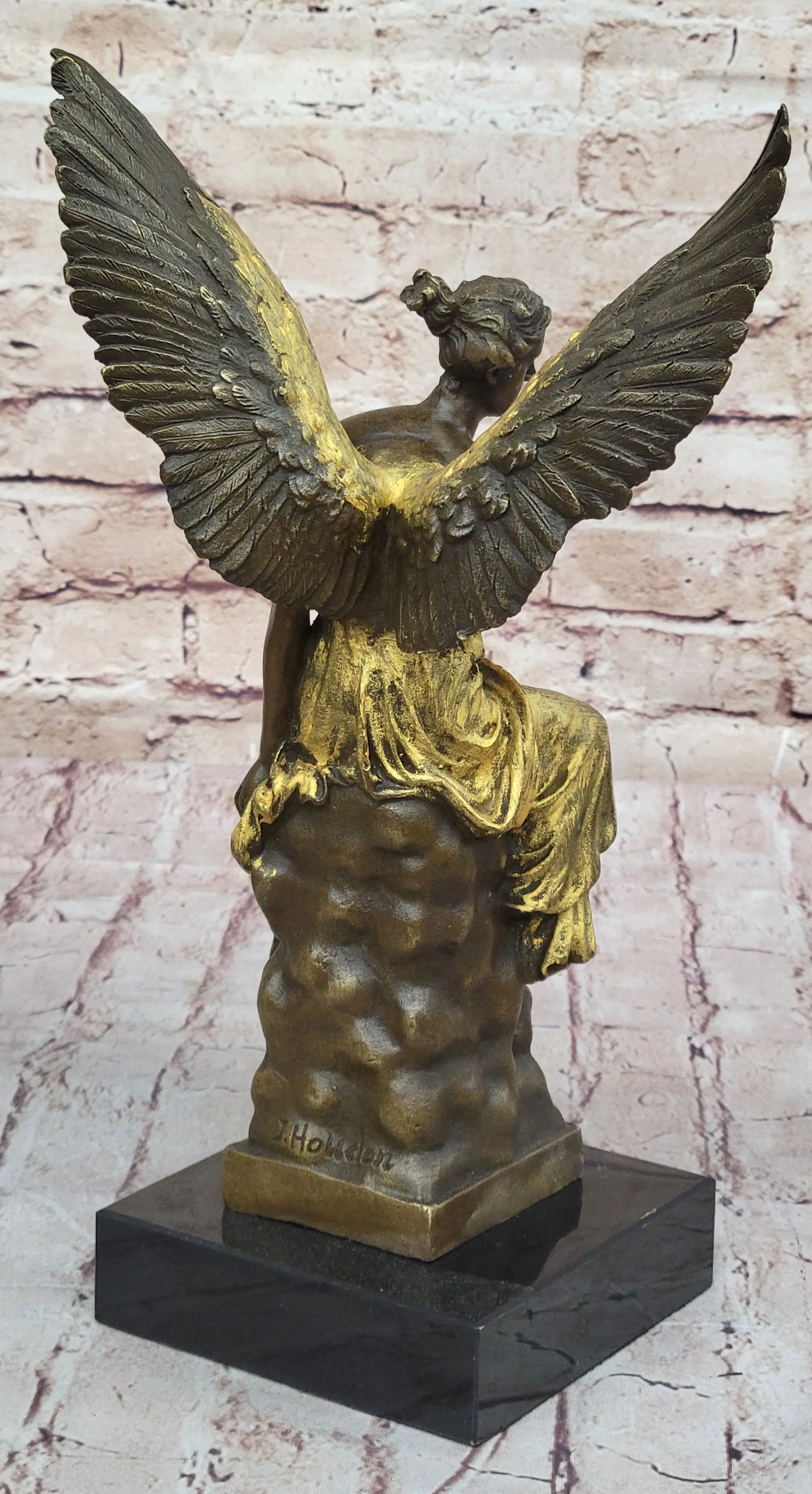 Art Deco Xmas Christmas Angel Bronze Sculpture Louver Museum Quality Home Decor