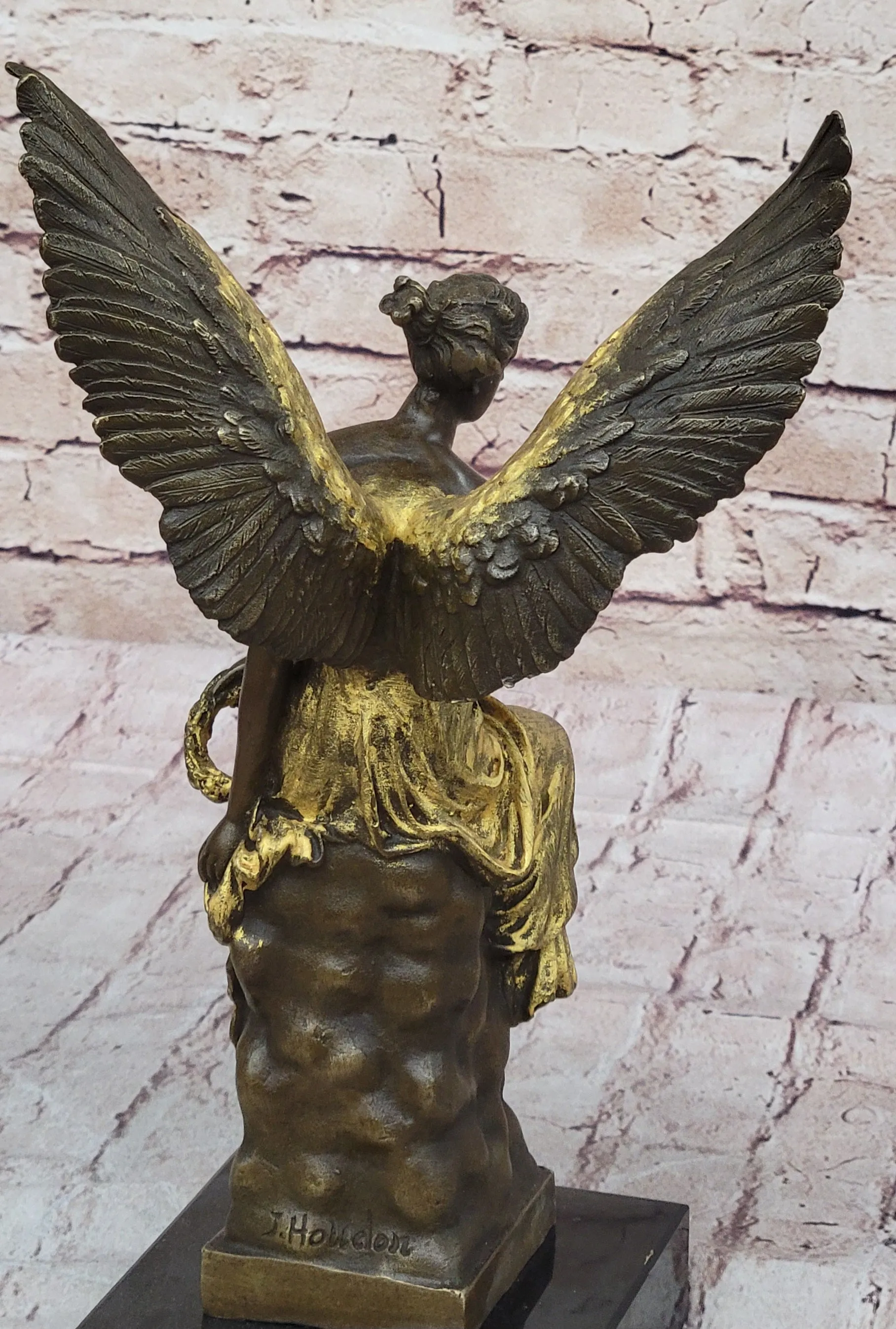 Art Deco Xmas Christmas Angel Bronze Sculpture Louver Museum Quality Home Decor