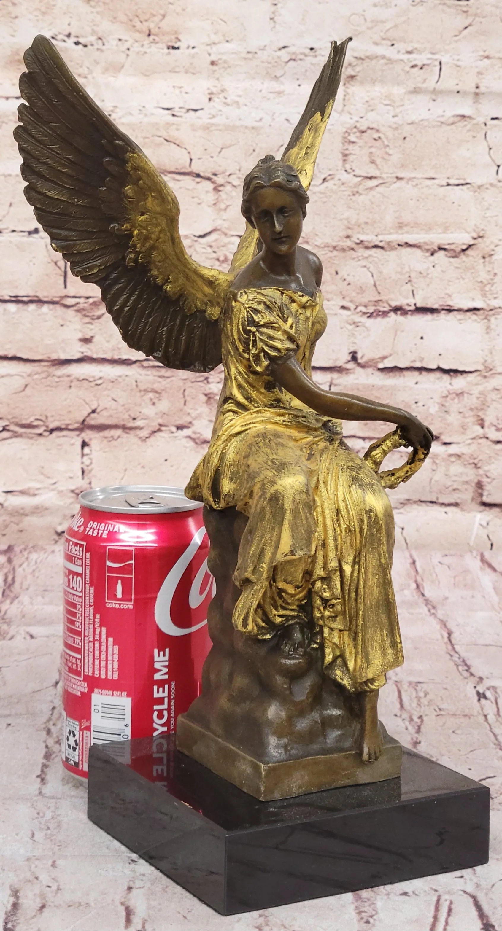 Art Deco Xmas Christmas Angel Bronze Sculpture Louver Museum Quality Home Decor