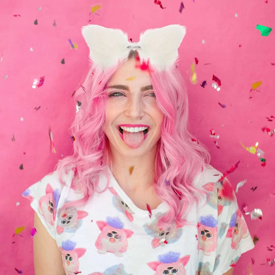 Aularso Cat Fox Fur Ears Headband White Hair Bands Anime Cosplay Costume Halloween Fancy Party Decorationes Hair Accessories for Women and Girls (White)