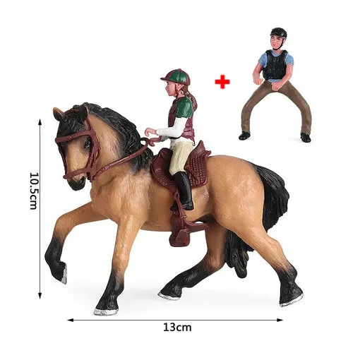 Charming Equestrian Knight Horse Fence Cart Figurine for Farm Lovers