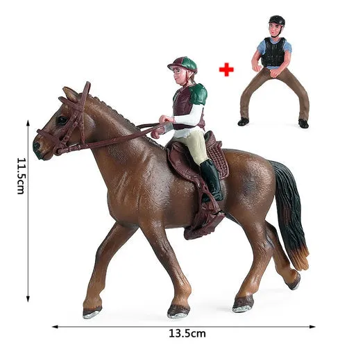 Charming Equestrian Knight Horse Fence Cart Figurine for Farm Lovers