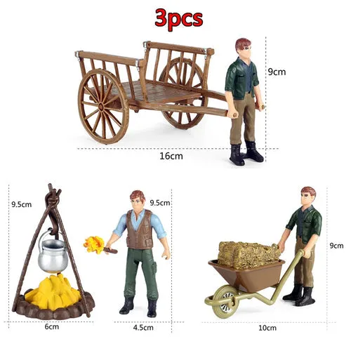 Charming Equestrian Knight Horse Fence Cart Figurine for Farm Lovers