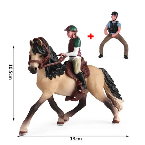 Charming Equestrian Knight Horse Fence Cart Figurine for Farm Lovers