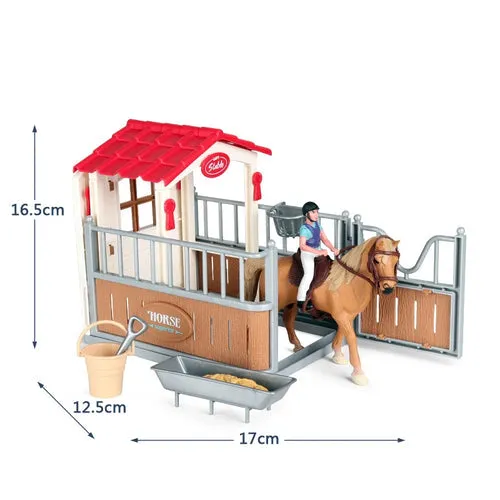 Charming Equestrian Knight Horse Fence Cart Figurine for Farm Lovers