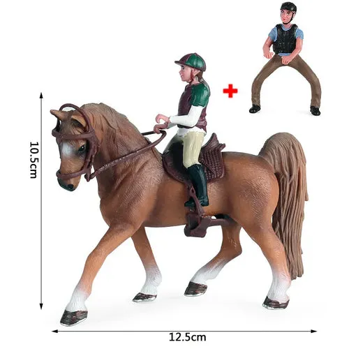 Charming Equestrian Knight Horse Fence Cart Figurine for Farm Lovers