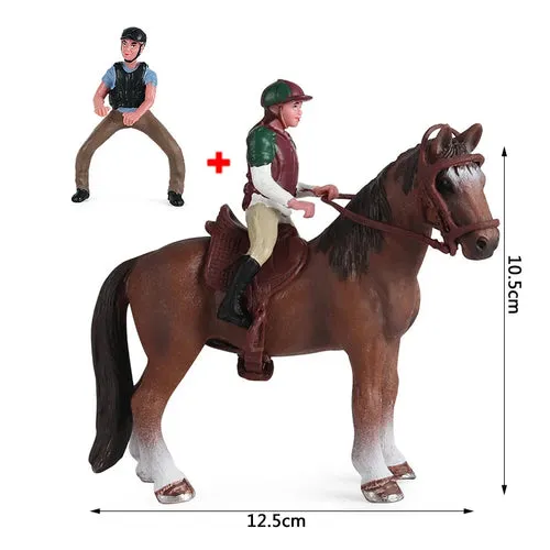 Charming Equestrian Knight Horse Fence Cart Figurine for Farm Lovers