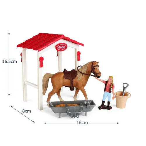 Charming Equestrian Knight Horse Fence Cart Figurine for Farm Lovers