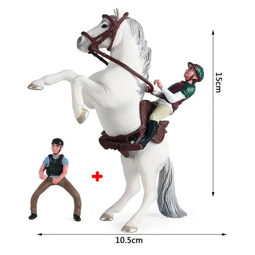 Charming Equestrian Knight Horse Fence Cart Figurine for Farm Lovers