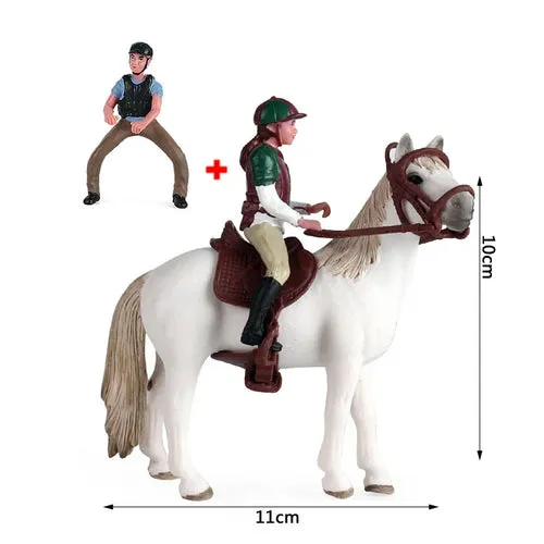 Charming Equestrian Knight Horse Fence Cart Figurine for Farm Lovers