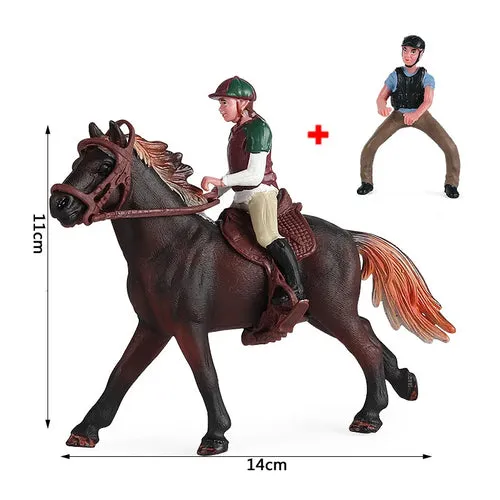Charming Equestrian Knight Horse Fence Cart Figurine for Farm Lovers