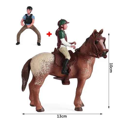 Charming Equestrian Knight Horse Fence Cart Figurine for Farm Lovers