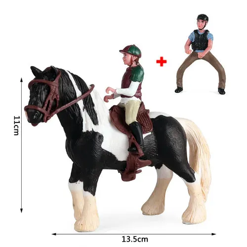 Charming Equestrian Knight Horse Fence Cart Figurine for Farm Lovers
