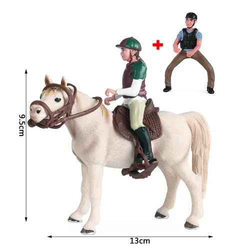 Charming Equestrian Knight Horse Fence Cart Figurine for Farm Lovers