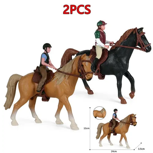 Charming Equestrian Knight Horse Fence Cart Figurine for Farm Lovers