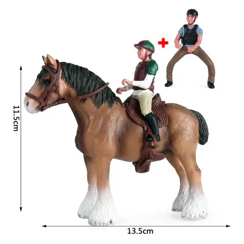 Charming Equestrian Knight Horse Fence Cart Figurine for Farm Lovers