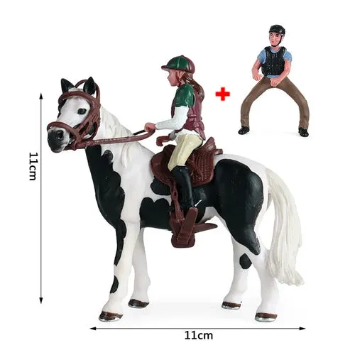 Charming Equestrian Knight Horse Fence Cart Figurine for Farm Lovers