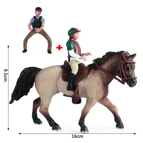 Charming Equestrian Knight Horse Fence Cart Figurine for Farm Lovers