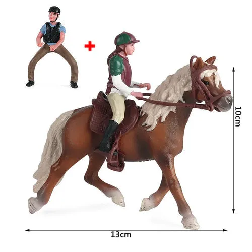 Charming Equestrian Knight Horse Fence Cart Figurine for Farm Lovers