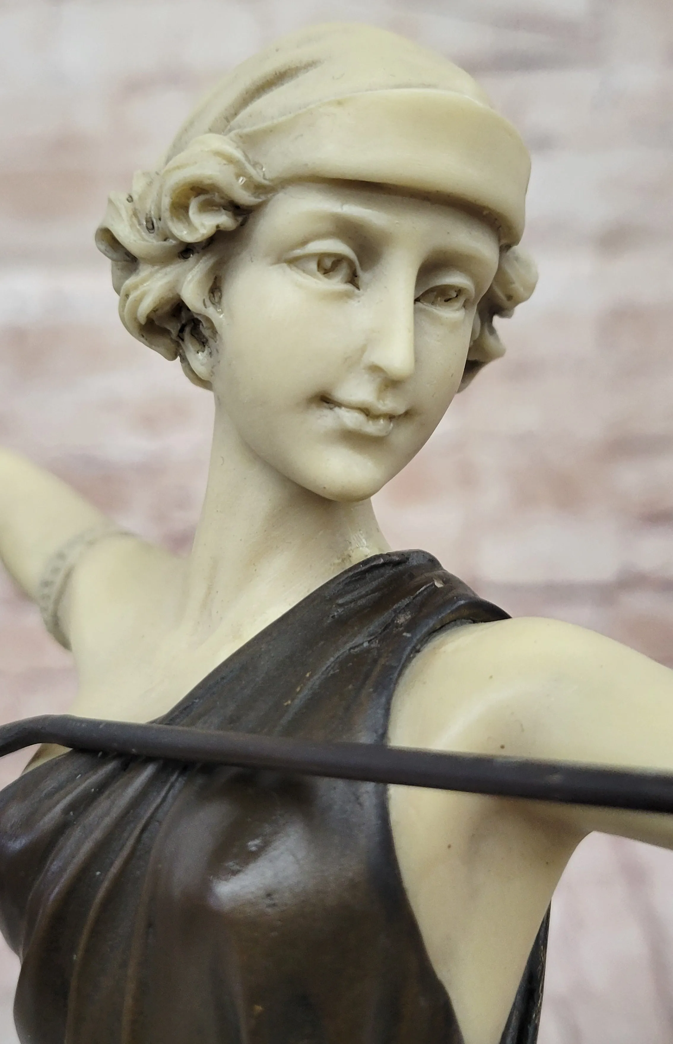 Diana the Huntress as an Archer w/ Bow Drawn - Artemis Bronze Sculpture Statue Mythology