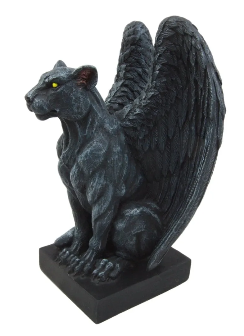 Ebros Gift Winged Moon Eyed Jaguar Gargoyle Night Crawler Figurine 6.5" Tall