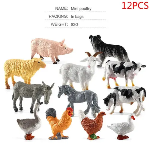 Farmyard Fun: Realistic Animal Figurines with Breeder Tools Set