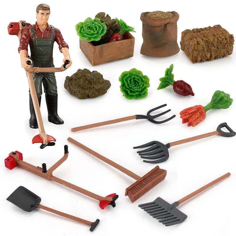 Farmyard Fun: Realistic Animal Figurines with Breeder Tools Set