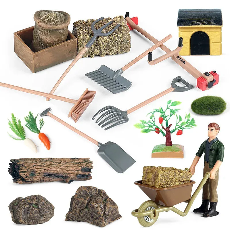 Farmyard Fun: Realistic Animal Figurines with Breeder Tools Set