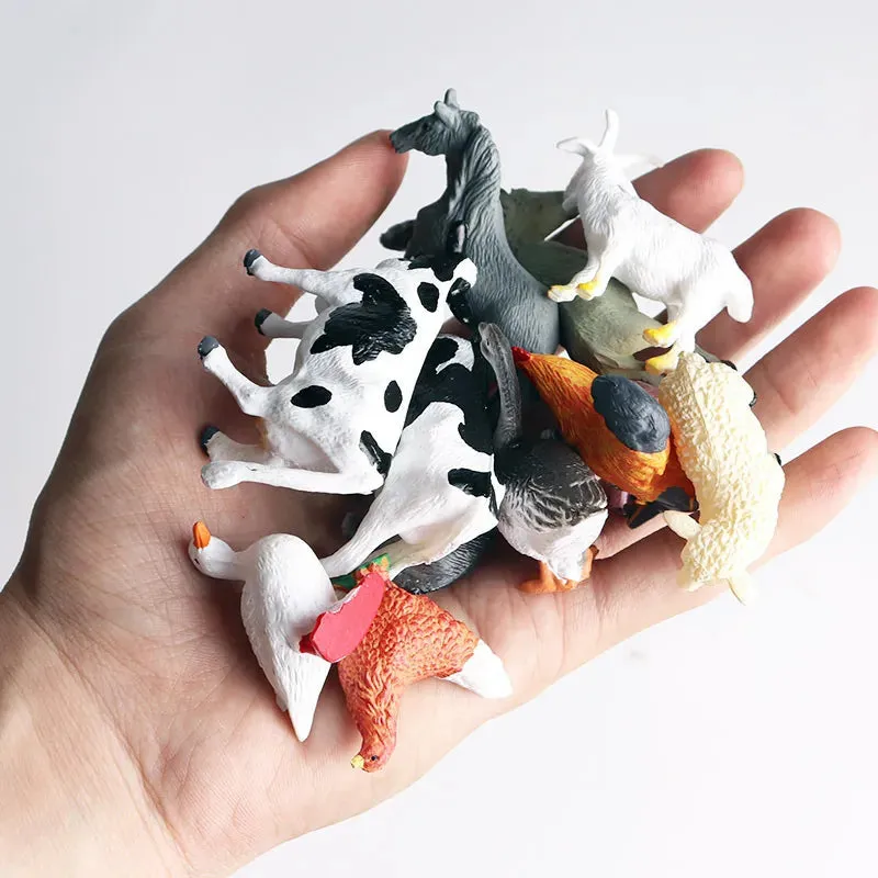 Farmyard Fun: Realistic Animal Figurines with Breeder Tools Set
