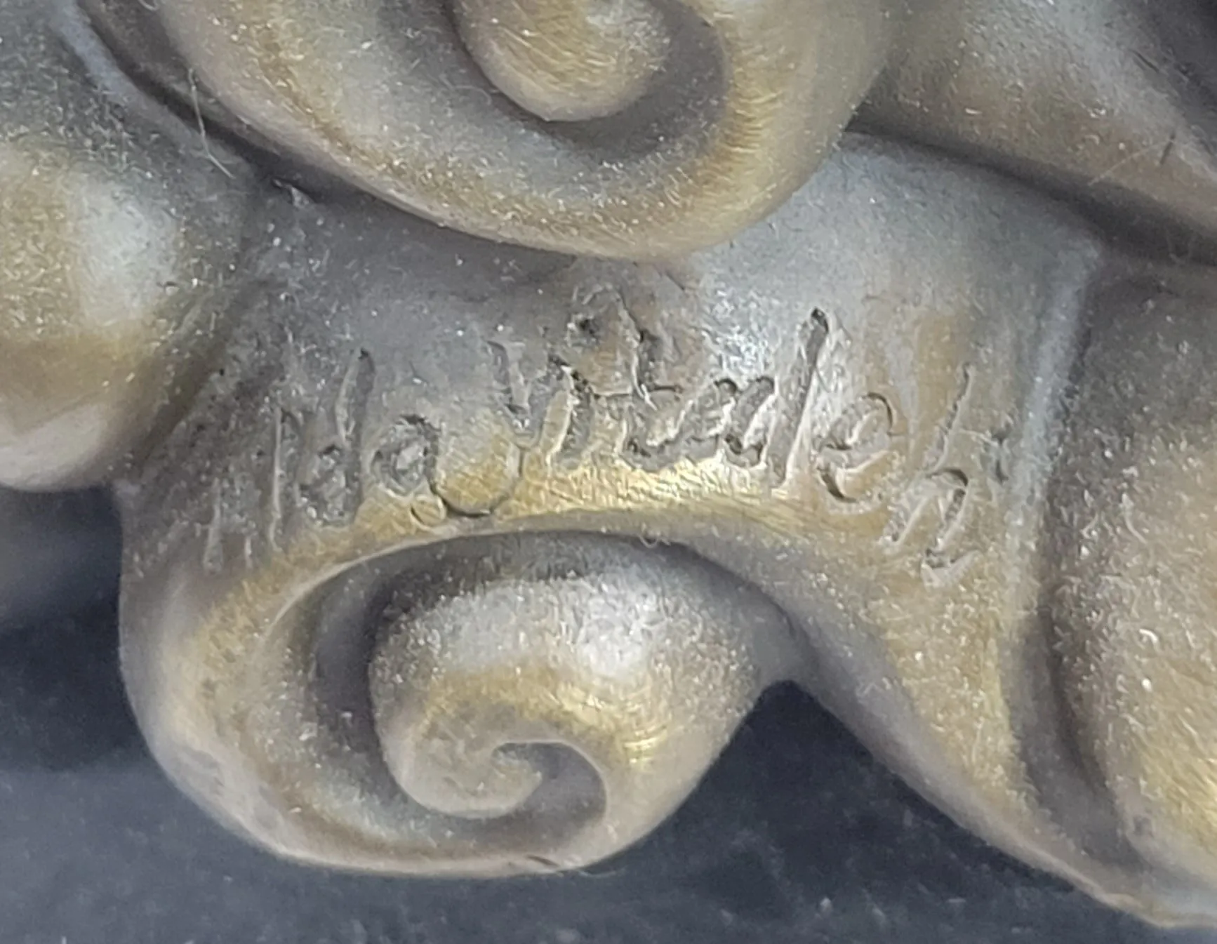 Female Winged Angel Figure Bronze Statue Sculpture Religious Decor Signed Art by Vitaleh