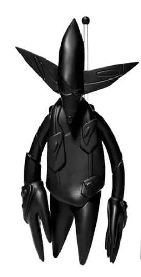 FL-001 Pointman Black Vinyl Figure Art Toy by Futura 2000- Leonard McGurr