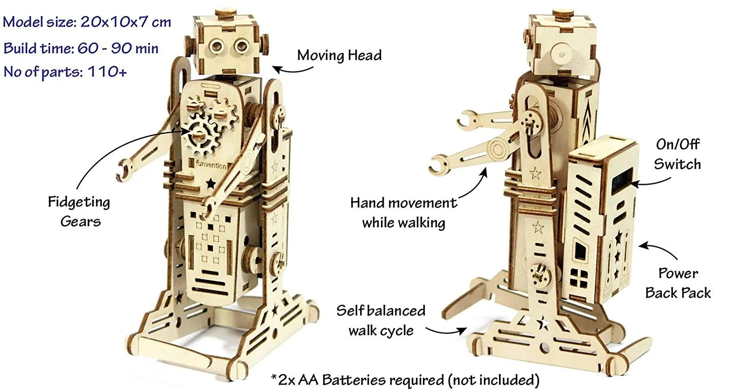 Funvention i-Robot - DIY Walking Robotic Model - STEM Learning Kit