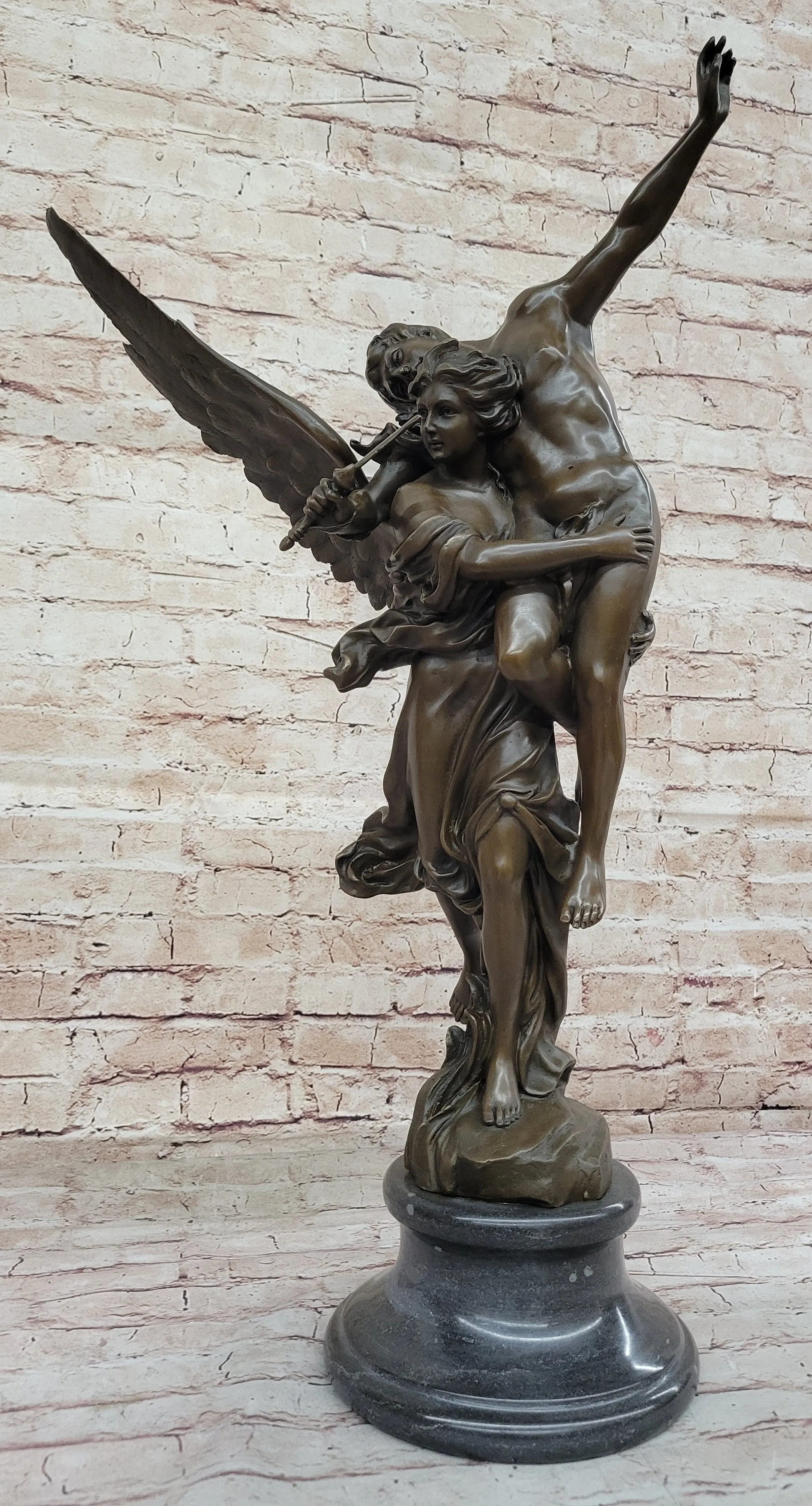 Gloria Victis by Mercie - French Bronze Sculpture of Angel Carrying Fallen Soldier