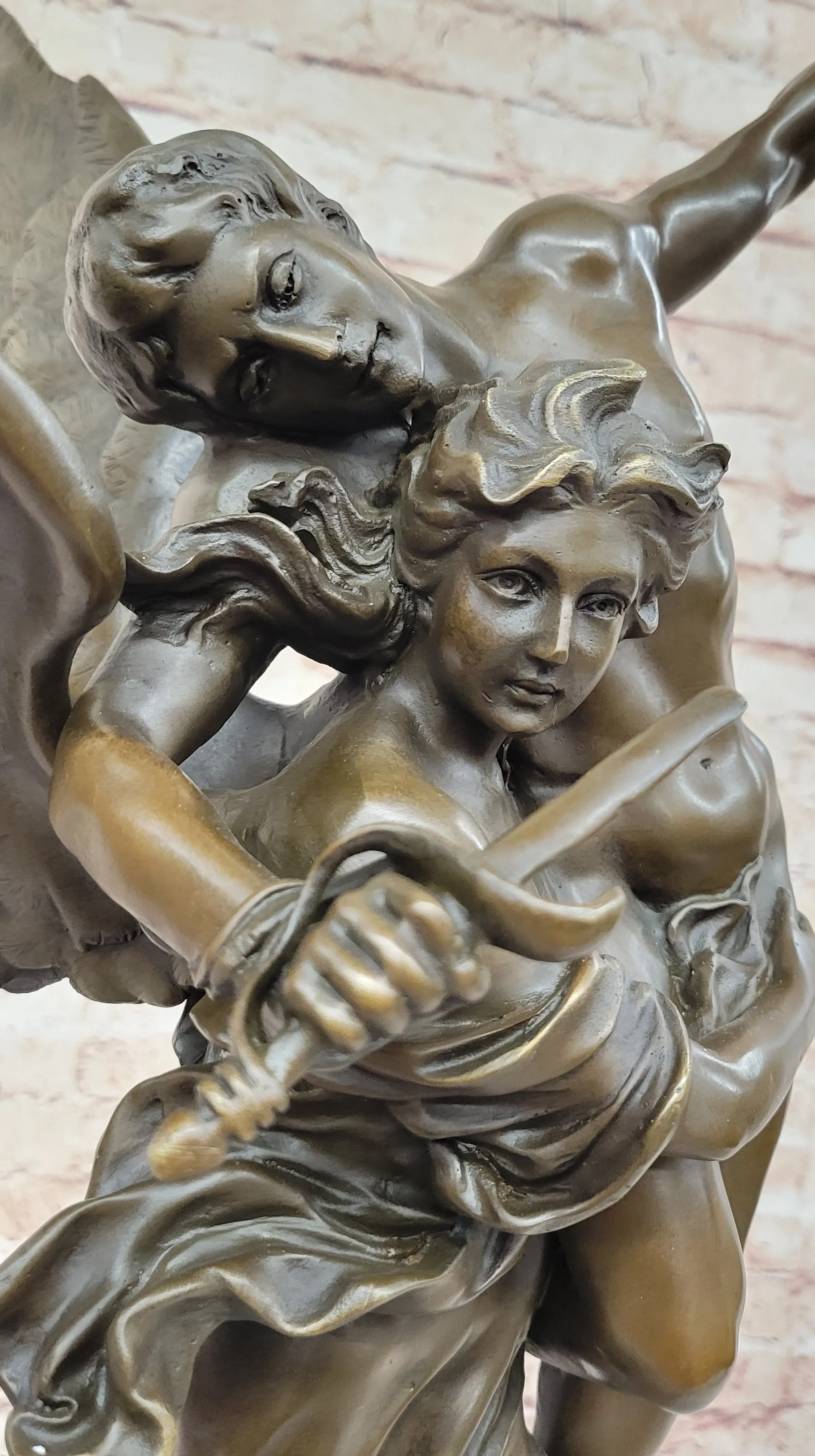 Gloria Victis by Mercie - French Bronze Sculpture of Angel Carrying Fallen Soldier