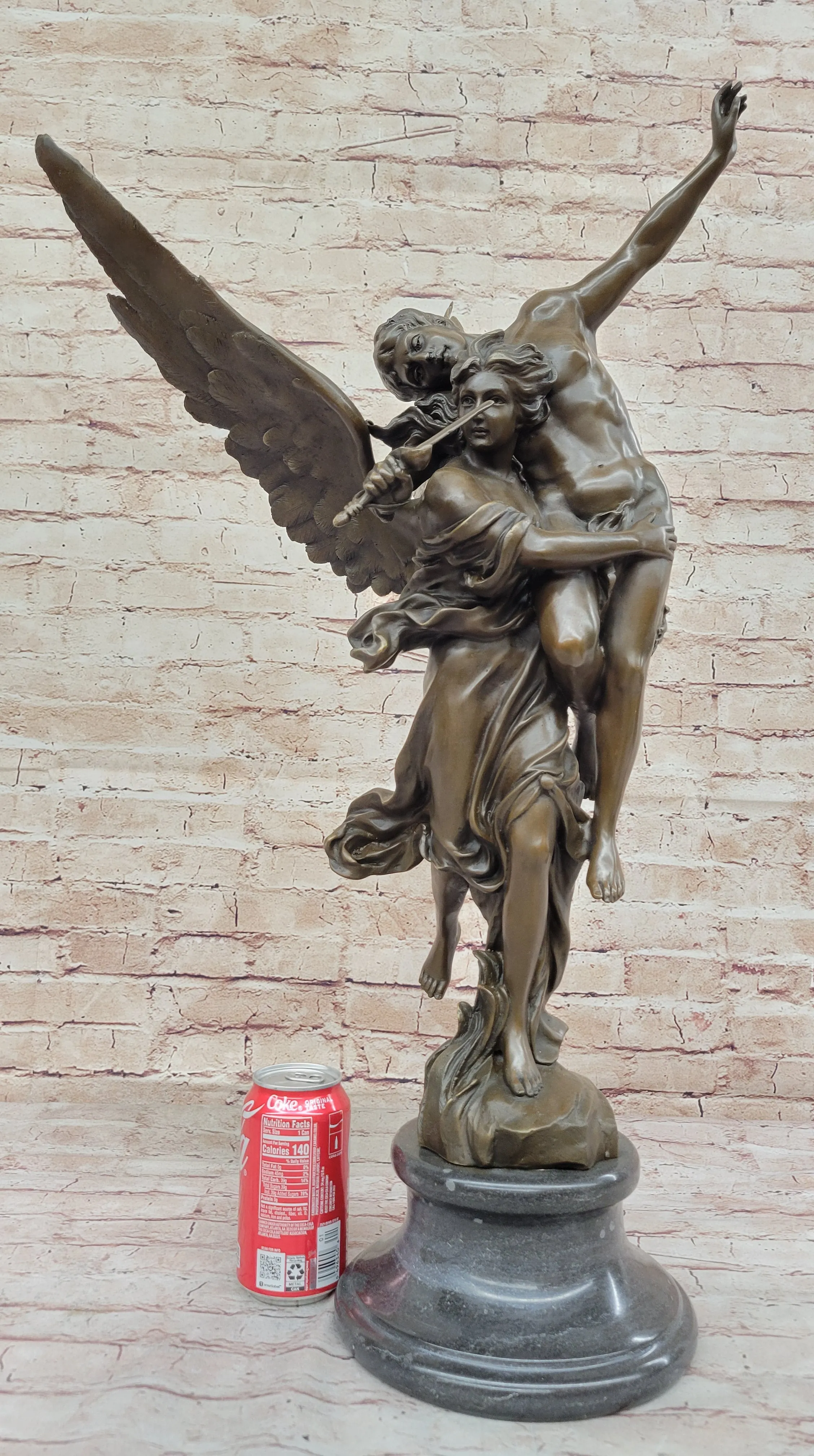 Gloria Victis by Mercie - French Bronze Sculpture of Angel Carrying Fallen Soldier