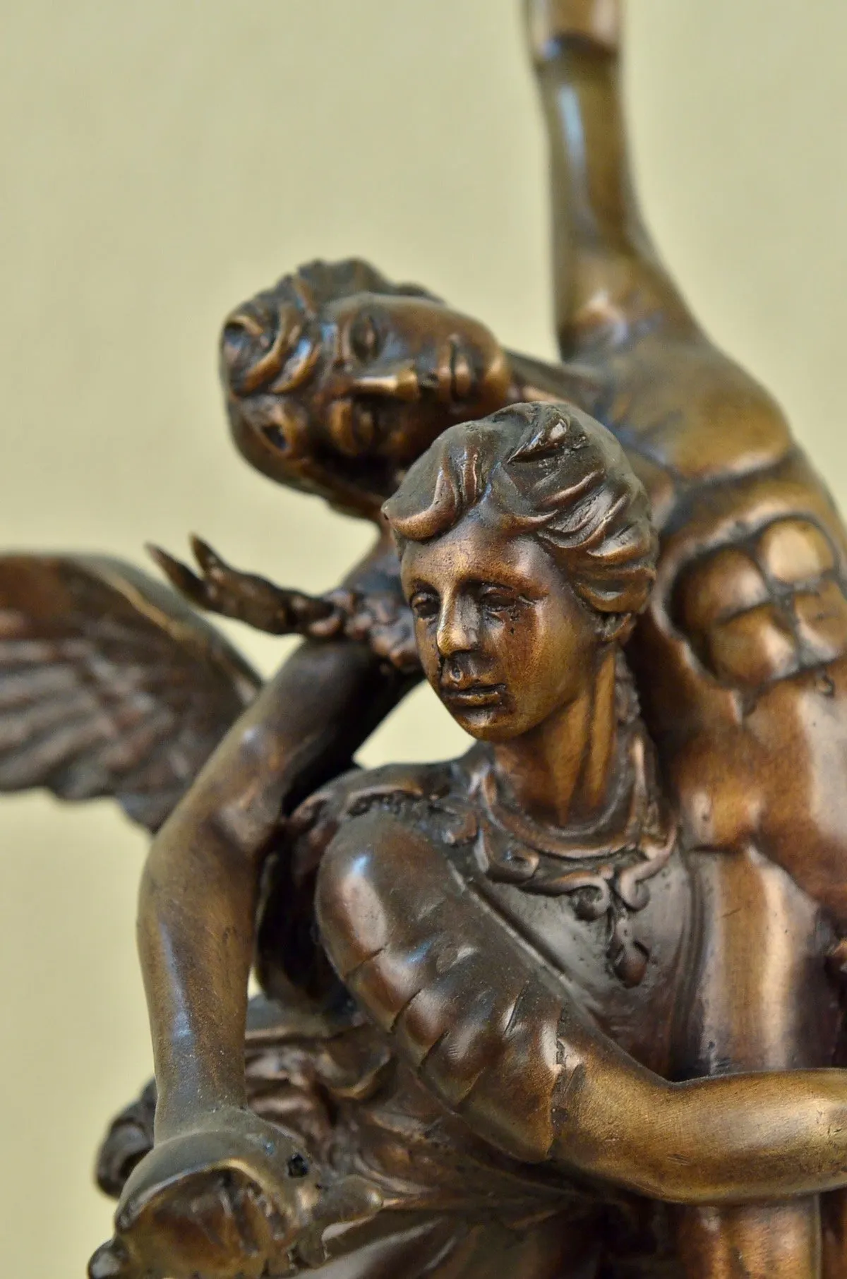 Guardian Angel Messenger of God Bronze Statue Sculpture Signed Moreau Figure Art