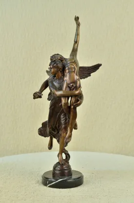 Guardian Angel Messenger of God Bronze Statue Sculpture Signed Moreau Figure Art