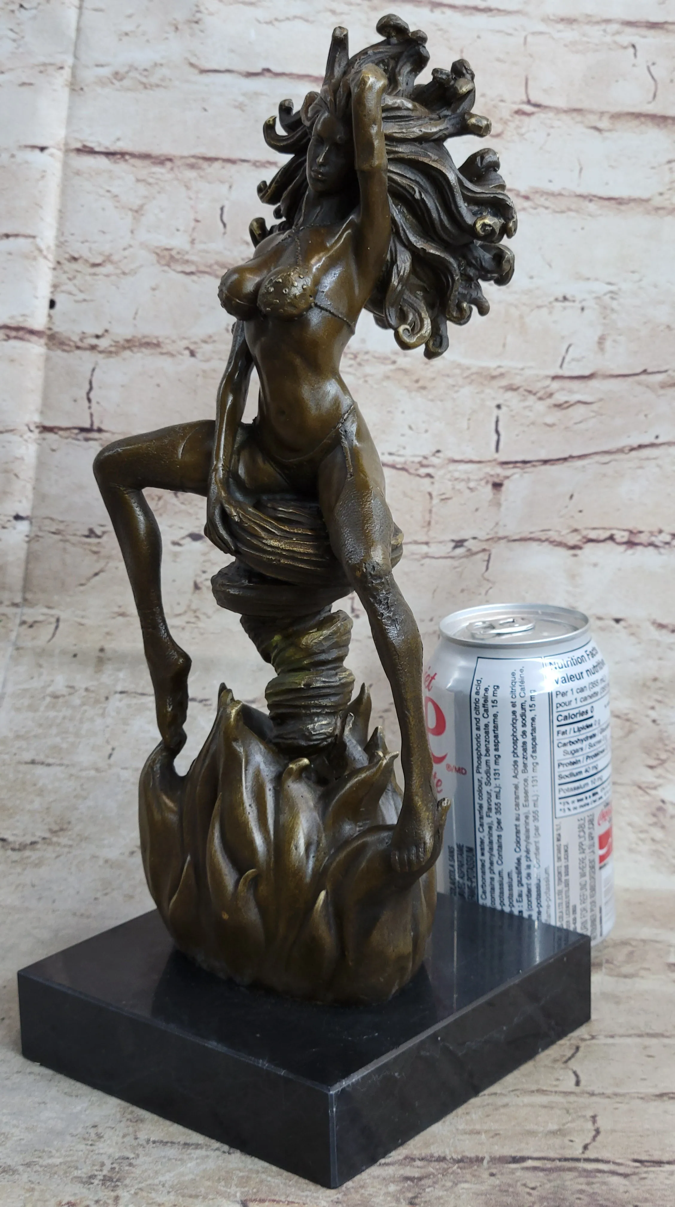Handmade Sexy Medusa Bronze Sculpture Marble Statue By Aldo Vitaleh Figurine Figure