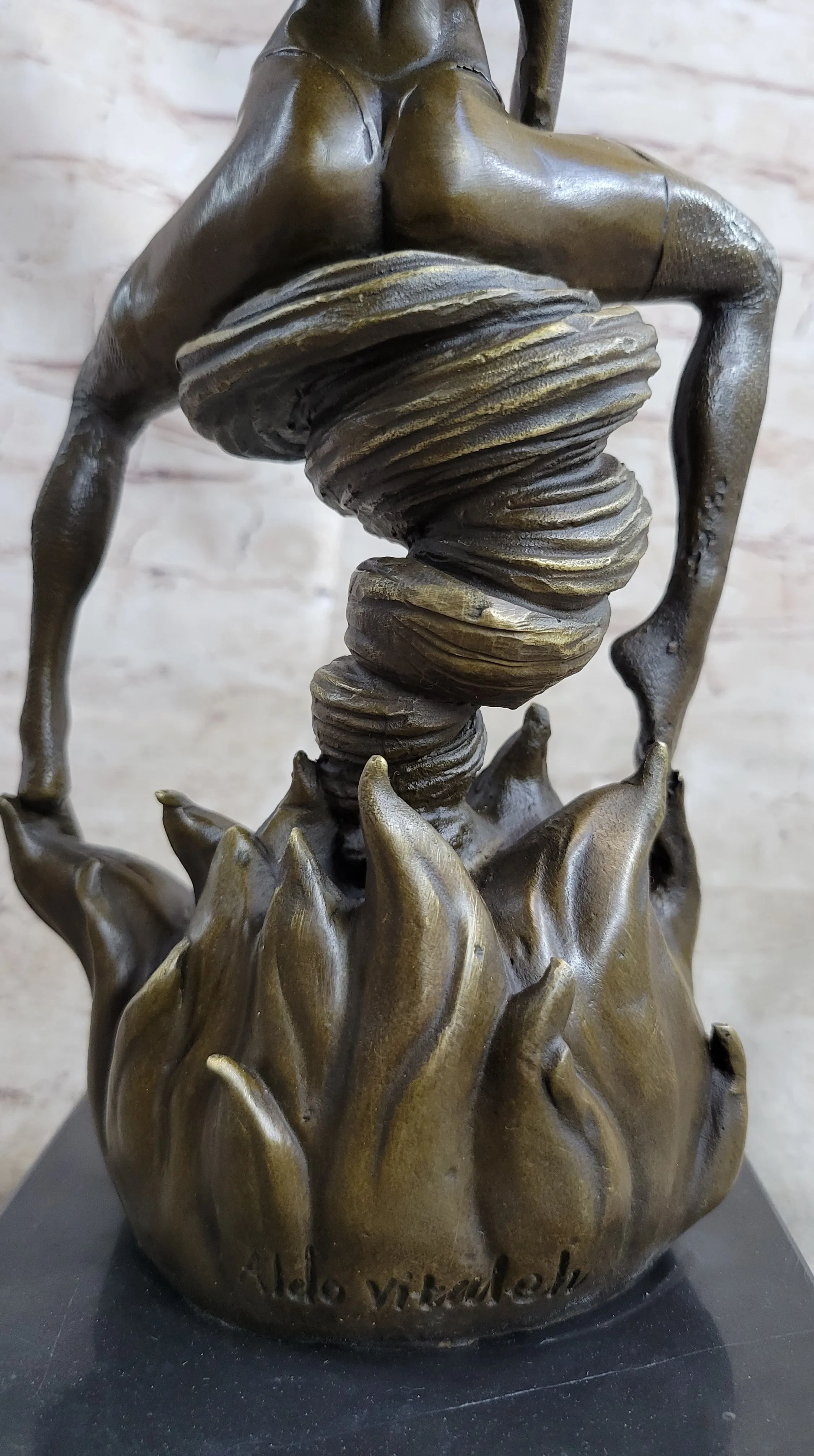 Handmade Sexy Medusa Bronze Sculpture Marble Statue By Aldo Vitaleh Figurine Figure