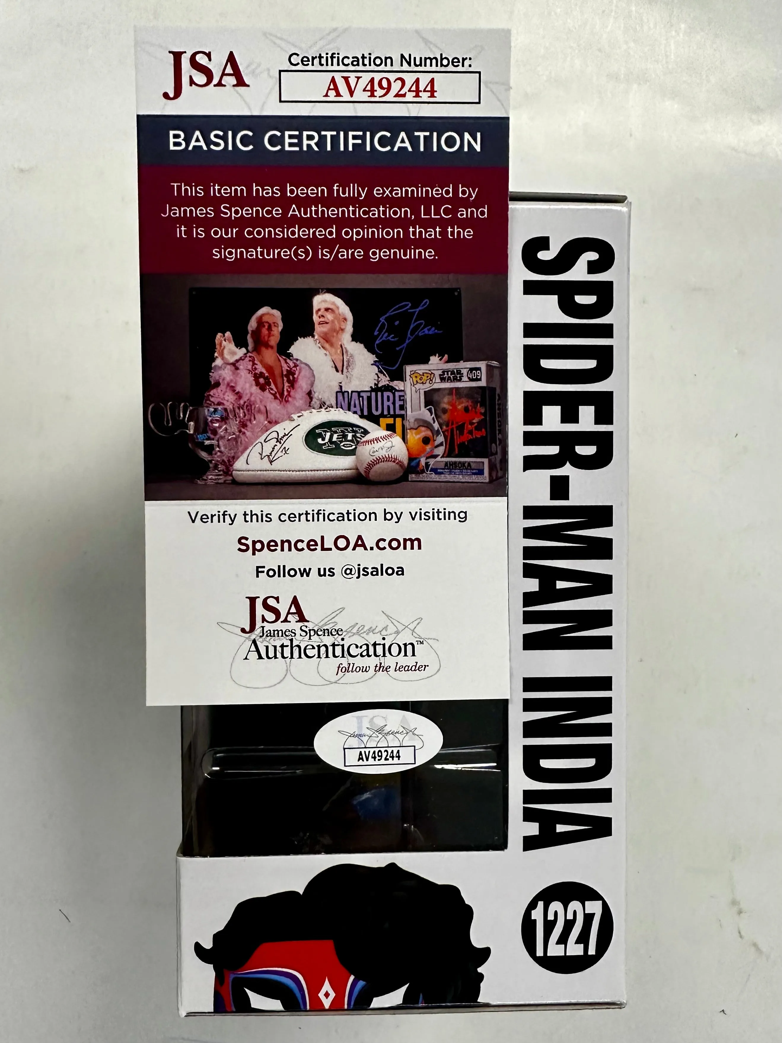 Karan Soni Signed (Deco) Spider-Man India Funko Pop! #1227 Across The Spider-Verse FYE Exclusive With JSA COA
