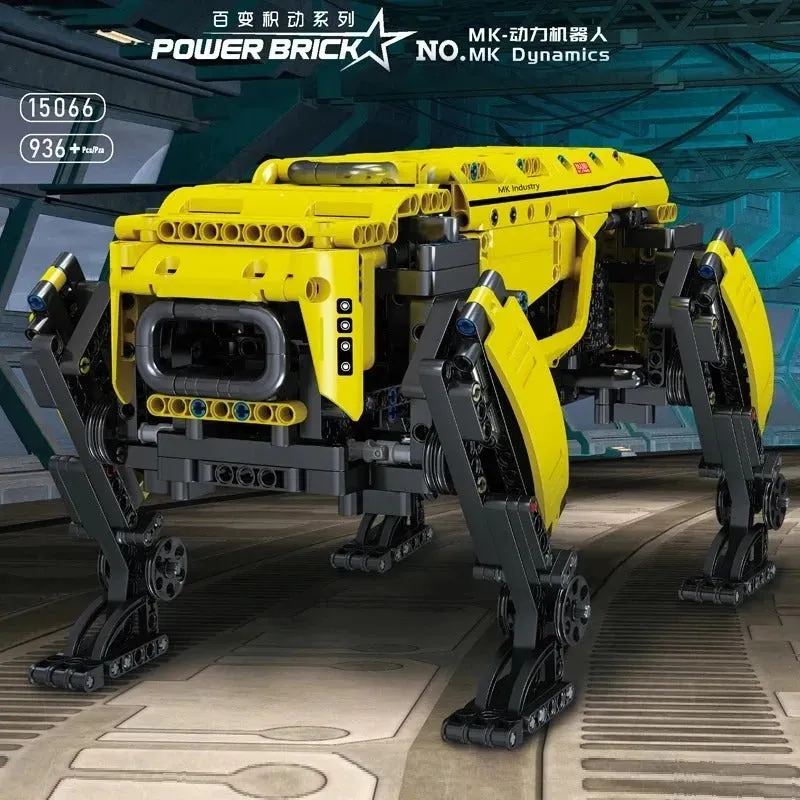 MOC Expert APP RC Yellow Dog Robots STEM Bricks Kids Toys