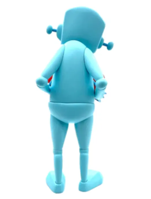 Robot With Heart Sky Blue Art Toy by Chris RWK- Robots Will Kill
