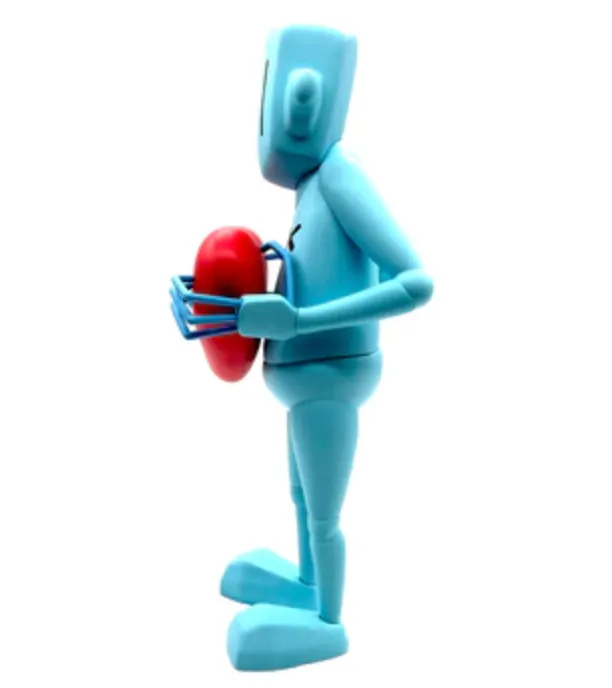Robot With Heart Sky Blue Art Toy by Chris RWK- Robots Will Kill